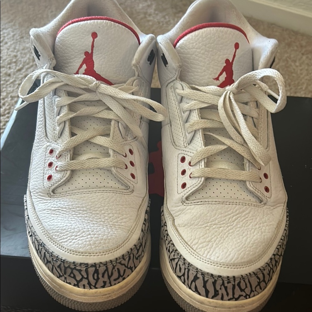 Air Jordan White and Red Sneakers